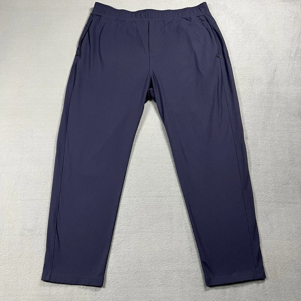 Public Rec Pants Mens 40x30 Blue Joggers All Day Everyday Zip Pockets Gym